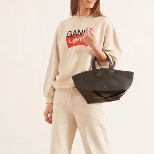 Ganni x Levi’s logo snap back crew neck